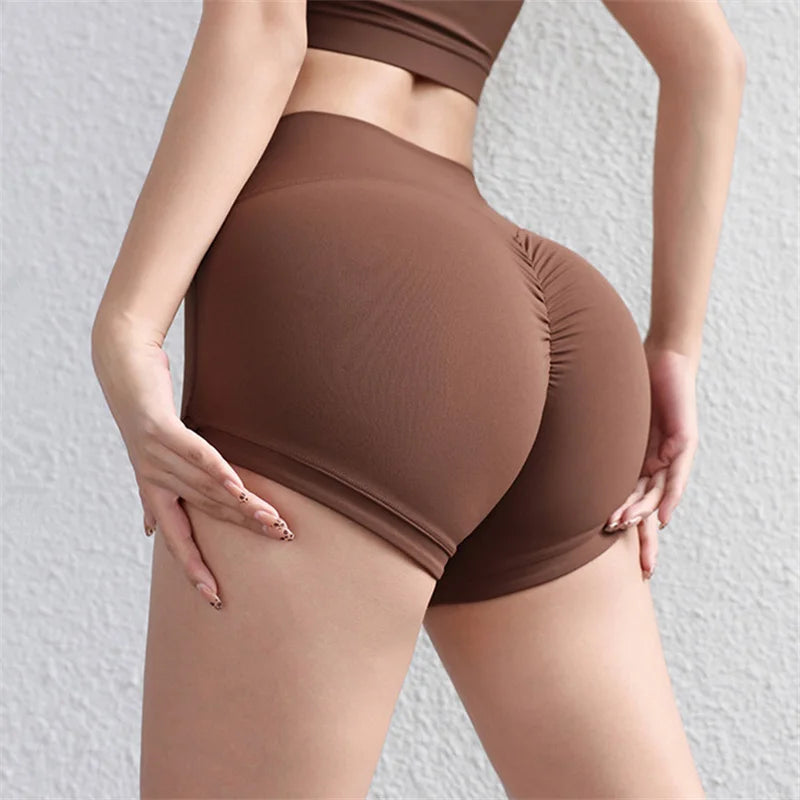 Women's sports yoga shorts high waist lift hip belly belly fitness running cycling exercise 3 points yoga pants