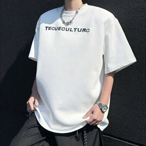 Load image into Gallery viewer, Men's Short Sleeve T-shirts Embroidery Metal Nail Bead Rivet Decoration Male T-shirt Pullover Menwear Summer 2025 9W1665
