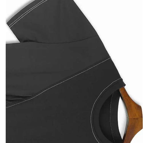 Load image into Gallery viewer, Women Black Pleated Color-block Big Size Midi Dress New Round Neck Short Sleeve Fashion Tide Spring Summer 2025 1DH5237
