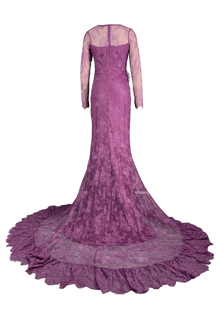 Long Dresses for Party Evening Formall Bodycon Summer Clothes Women 2024 Autumn Summer Lace Floor-Length Dress