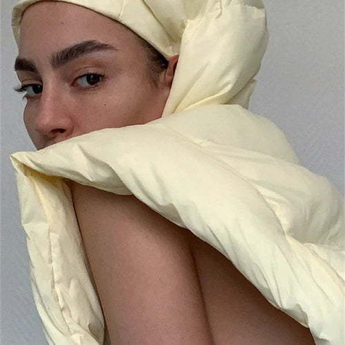 Load image into Gallery viewer, Solid Color Hooded Bread Jacket Sleeveless Vest Coat Cotton Fashion Casual Street Style For Women Daily Outing Wear
