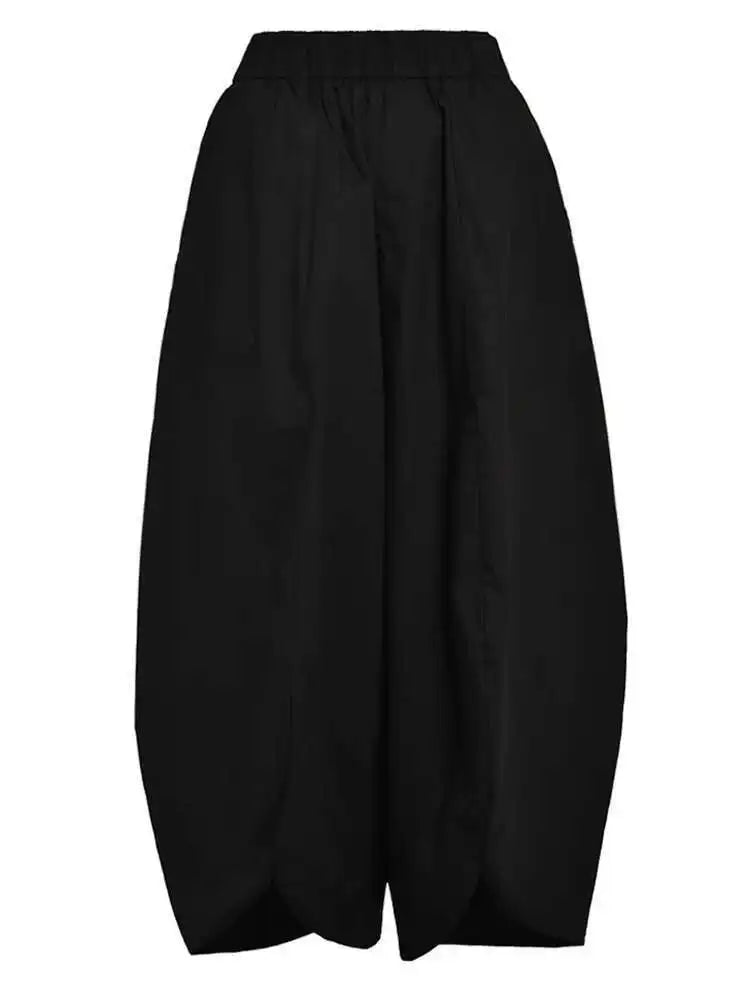 High Elastic Waist Army Green Irregular Wide Leg Trousers New Loose Fit Pants Women Fashion Spring Autumn 2025 1DE8420