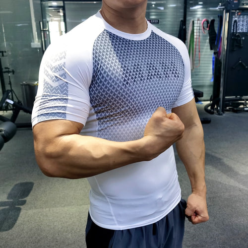 Load image into Gallery viewer, Men Compression T-shirt Male Sporting Skinny Tee Shirt Homme Gyms Running Tight Sweatshirts Fitness Sports Rashguard Plus Size
