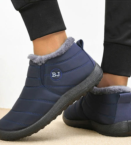 Men's Boots Slip On Winter Shoes For Men Fur Ankle Boots Waterproof Snow Boots Winter Chaussure Hommes Casual Booties For Men