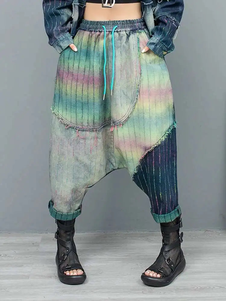 Big Size Denim Jacket Wide Leg Pants Two Piece Suit New Lapel Long Sleeve Women Fashion Tide Spring Autumn 2025 1DH6431