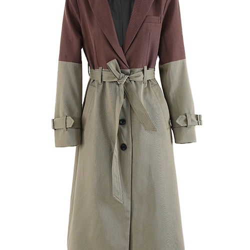 Load image into Gallery viewer, Women Green Color-block Big Size Elegant Blazer New Lapel Long Sleeve Jacket Fashion Tide Spring Autumn 2025 26D8105
