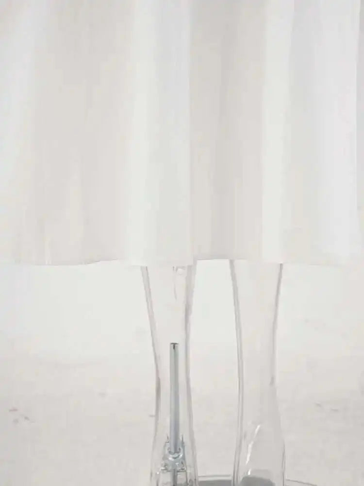 Women White Big Size Elegant Shirt Dress New Stand Collar Long Flare Sleeve Fashion Tide Spring Autumn 2025 CPDB216