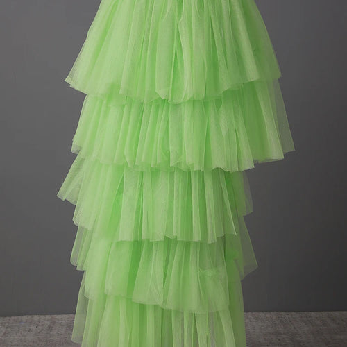 Load image into Gallery viewer, High Elastic Waist Green Mesh Layers Irregular Cake Half-body Skirt Women Fashion Tide New Spring Autumn 2025 CPG3074

