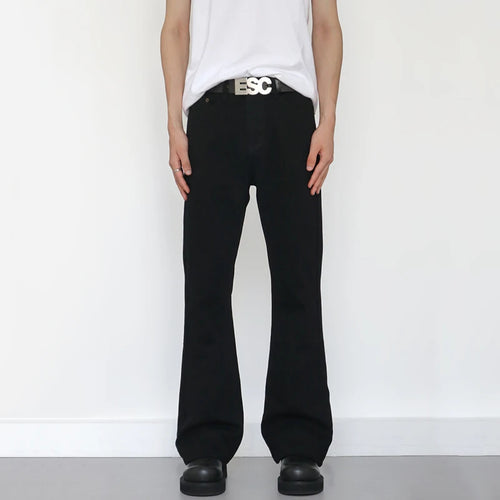 Load image into Gallery viewer, Men's Jeans New Spring High Street Style Slightly Flared Denim Pants Solid Color Handsome Casual Male Trousers 9W1422
