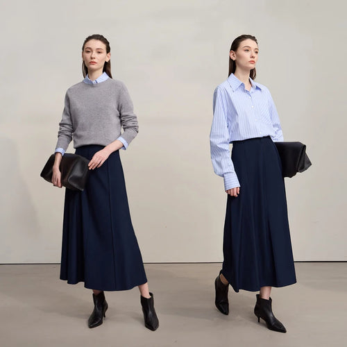 Load image into Gallery viewer, Women's Skirt 2025 Autumn New Minimalist Solid Color Loose Skirts For Women Medium To Long Versatile A-shaped Skirt12524019
