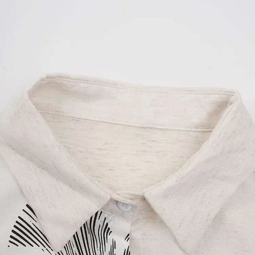 Load image into Gallery viewer, Women White Irregular Flower Big Size Casual Blouse New Lapel Long Sleeve Shirt Fashion Tide Spring Autumn 2025 CPG1908
