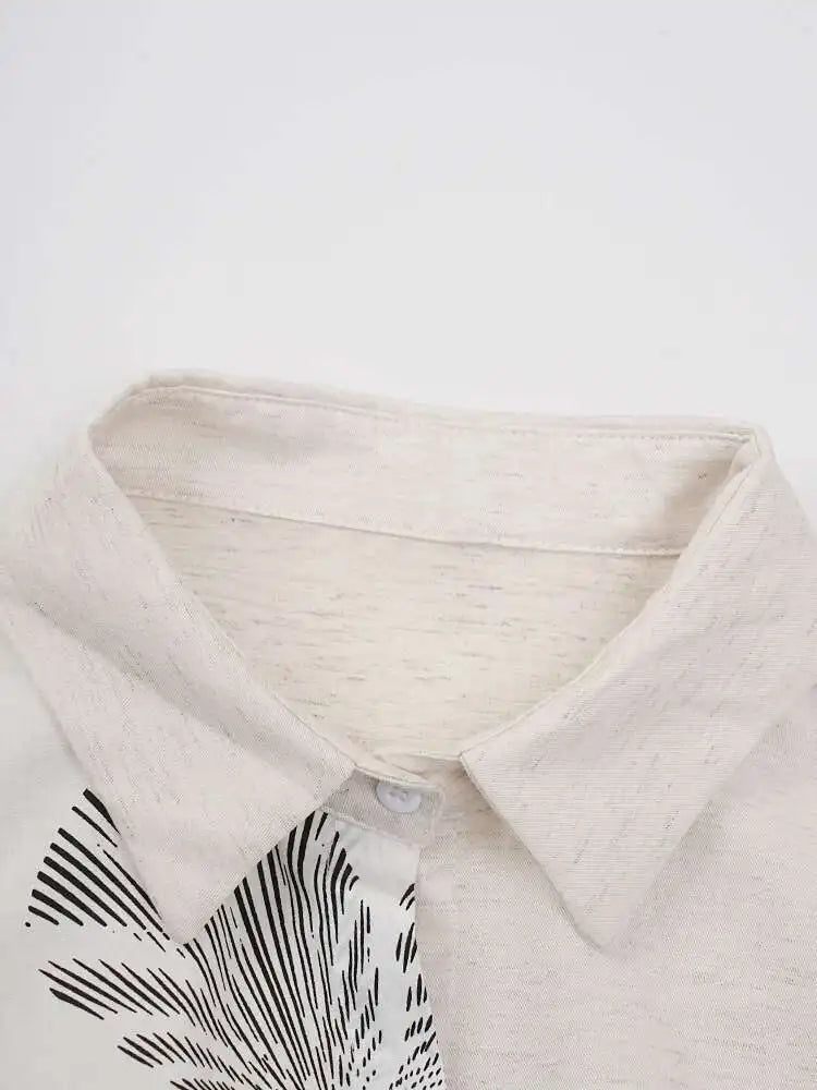 Women White Irregular Flower Big Size Casual Blouse New Lapel Long Sleeve Shirt Fashion Tide Spring Autumn 2025 CPG1908