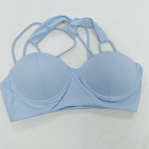 Load image into Gallery viewer, Women Sports Bra Sexy Criss Cross Straps Back High Support Impact Yoga Underwear Running Fitness Workout Bra Gym Padded Bralette
