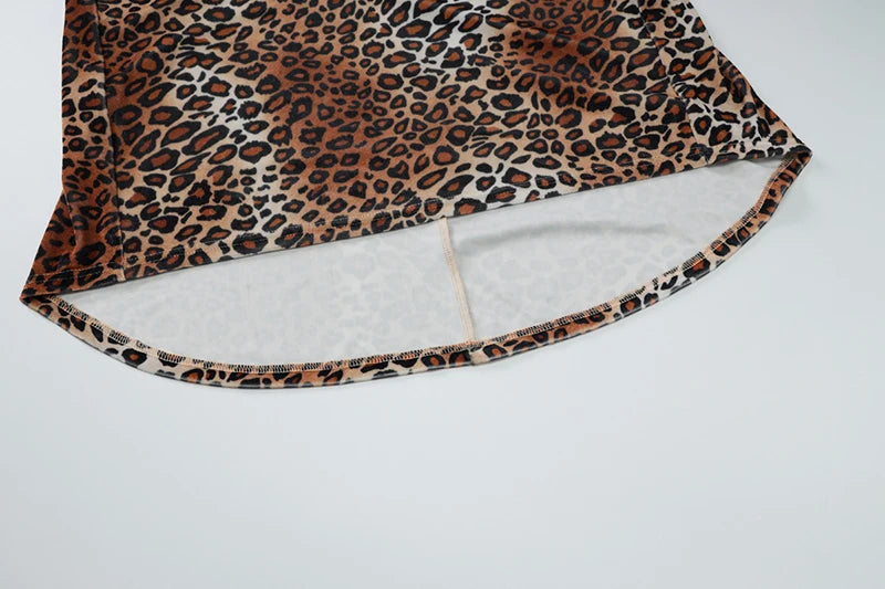 Leopard Print Long Sleeve Sexy Maxi Dress For Women Fashion Hollow Out Bodycon Printed Sexy Long Dress Elegant