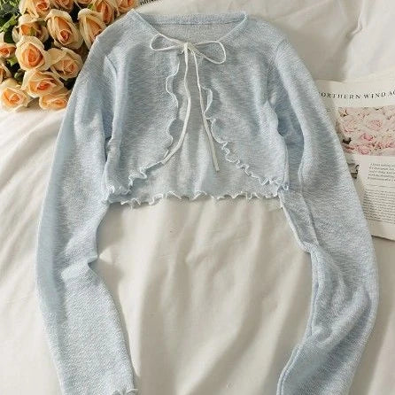 Load image into Gallery viewer, Women Thin Coat Casual Bow Summer Sun Protection Clothes Female Cardigan Shirt Lolita Covers Tops Blouse Woman Blusa
