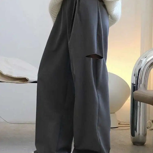 Load image into Gallery viewer, High Waist Gray Hollow Out PleatedCasual Pants New Loose Fit Trousers Women Fashion Tide Spring Autumn 2025 1DF4461
