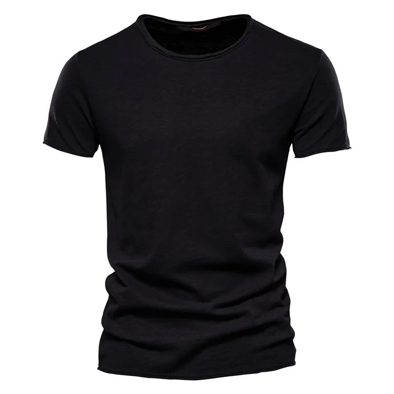 Brand Quality 100% Cotton Men T-shirt V-neck Fashion Design Slim Fit Soild T-shirts Male Tops Tees Short Sleeve T Shirt For Men v2