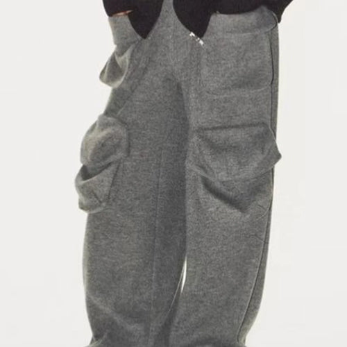 Load image into Gallery viewer, Loose Spliced Pockets Casual Pants for Women High Waist Patchwork Lace Fashion Wide Leg Pant Female Clothing New
