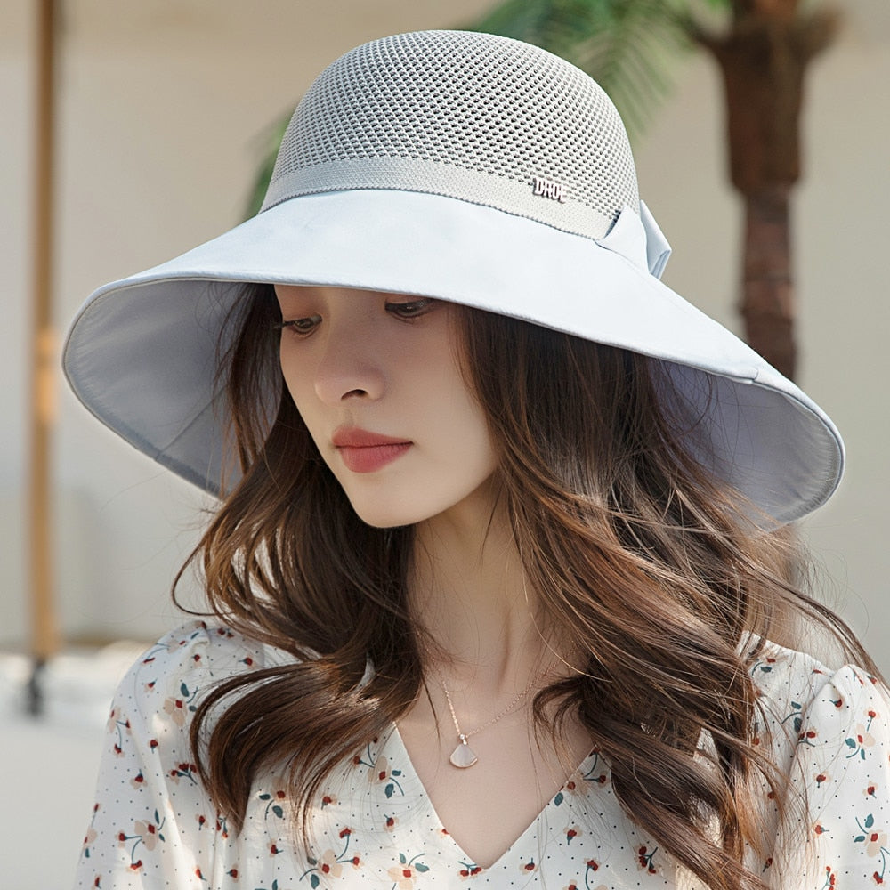 Summer Hats For Women Fashion Hollow Straw Hat  Bow Design Sun Hat Travel Beach Sun Cap