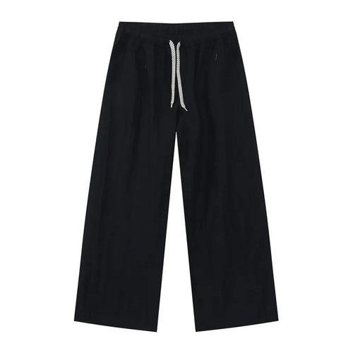 Load image into Gallery viewer, Korean Style Men Two-piece Sets Lapel Solid Color Short Sleeve Single Breasted Shirt Elastic Waist Drawstring Pants 9W1256
