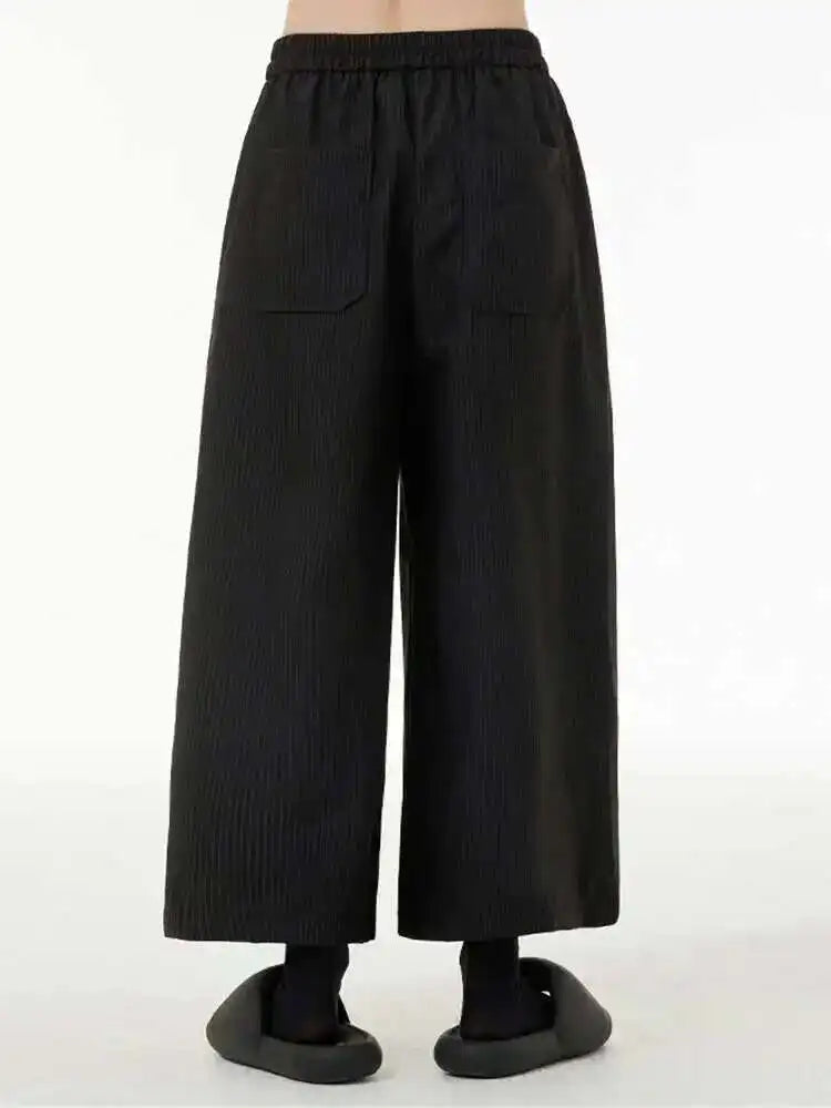 High Elastic Waist Khaki Pleated Pocket Long Wide Leg Pants New Trousers Women Fashion Tide Spring Autumn 2025 1DH6558