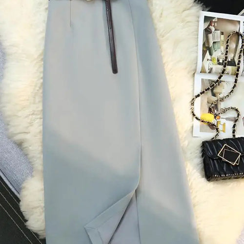 Load image into Gallery viewer, Black Blue Elegant Temperament High Waist Long Skirt Women Summer Khaki Club Party Slim Split Skirts Streetwear 2024 Fashion New
