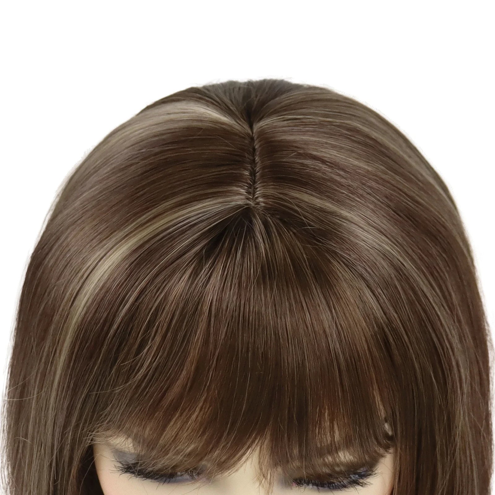 Synthetic Hair Short Wig for White Women Bobs Hairstyle Fashion Bangs Wigs Best Gift for Patient Seniors Elderly Wig