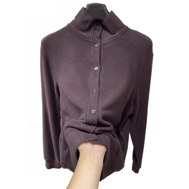 Autumn Winter Korean Fashion Solid Single Breasted Cardigan T Shirt Women Long Sleeved Tops 2024 Simplicity Versatile Clothing