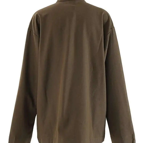 Load image into Gallery viewer, Women Brown Button Big Size Elegant Blouse New Stand Collar Long Sleeve Shirt Fashion Tide Spring Autumn 2025 CPG2267
