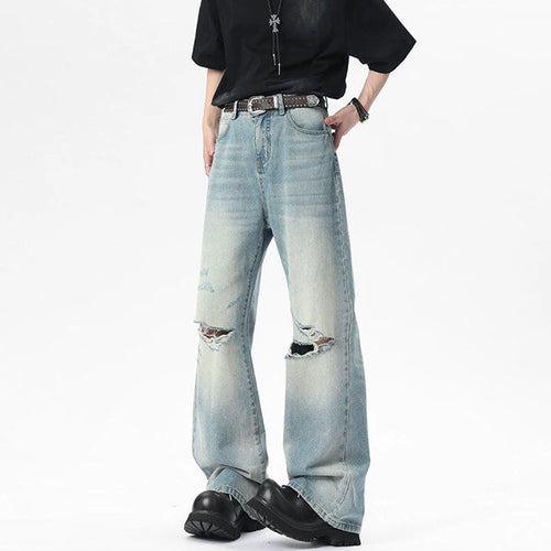 Load image into Gallery viewer, Men&#39;s Jeans New Summer American Style Hole Design Distressed Cat Beard Trendy Gradient Color Male Casual Trousers 9W1806
