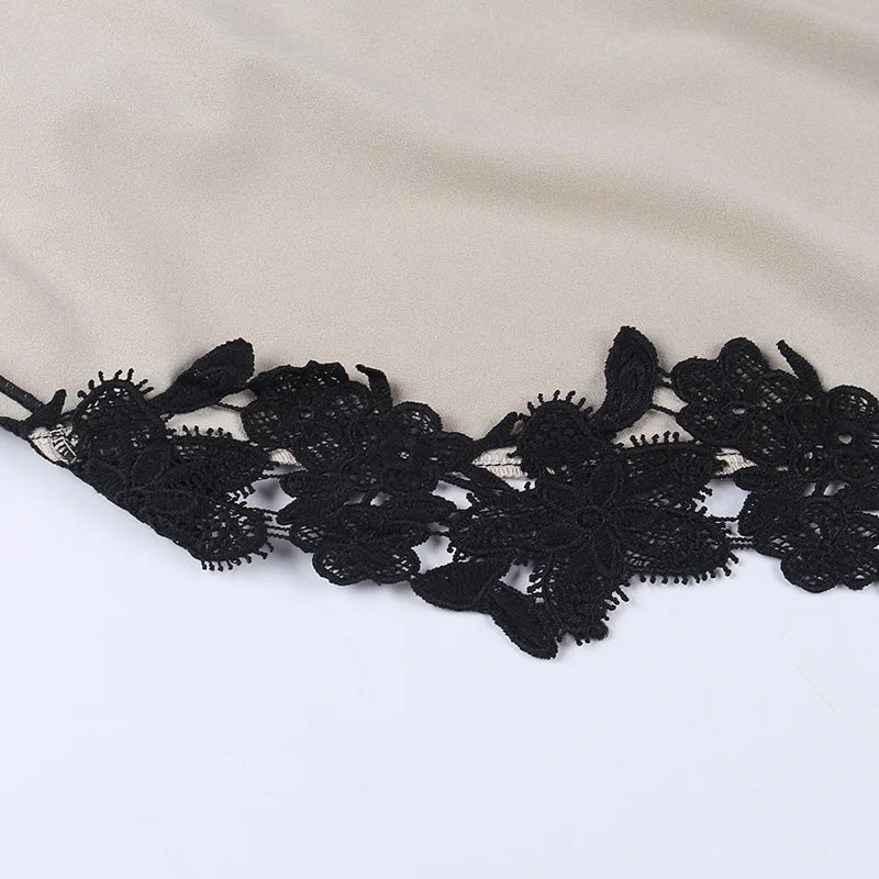 Lace High Split Sexy Midi Dress For Women Robe 2023 New Spaghetti Strap Sleeveless Deep V Neck Party Long Dress Vestido