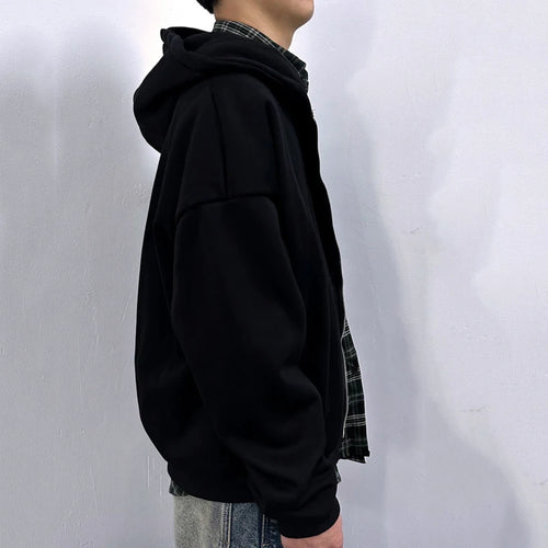 Load image into Gallery viewer, Men&#39;s Sweatshirts New Korean Style Fake Two-piece Patchwork Hoodie Jacket Niche Design Male Zipper Trendy Top 9W1827
