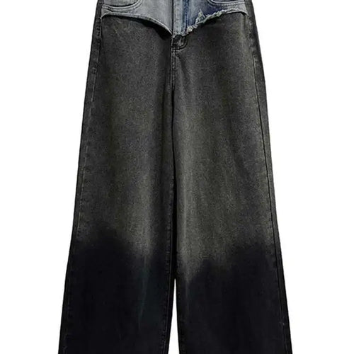 Load image into Gallery viewer, High Waist Blue Gradual Color Denim Burr Long Wide Leg Jeans New Women Trousers Fashion Tide Spring Autumn 2025 1DH5146

