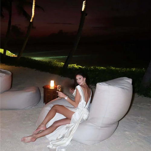 Load image into Gallery viewer, Satin Backless Sexy Maxi Dress For Women Elegant Rose Thigh High Split Beach Holiday Long Dress Gorgeous Club Gown
