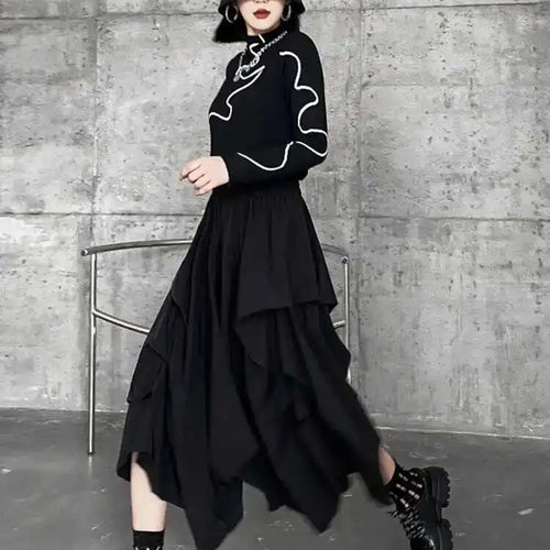 Load image into Gallery viewer, High Elastic Waist Black Brief Long Wide Leg Pants New Loose Fit Trousers Women Fashion Tide Spring Autumn 2025 1DF1506
