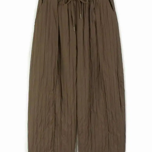 Load image into Gallery viewer, High Elastic Waist Gray Pleated Drawstring Long Wide Leg Pants New Trousers Women Fashion Tide Spring Autumn 2025 1DH8937
