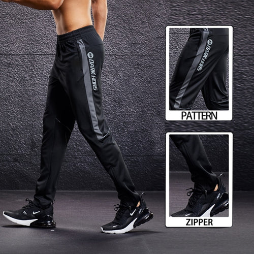 Load image into Gallery viewer, Men Running Sport Pants with Zipper Pockets Football Training Joggings Sweatpants Basketball Soccer Trousers Plus Size for Male
