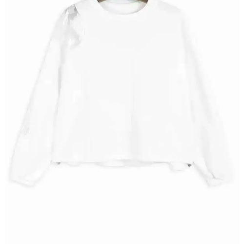 Load image into Gallery viewer, Black Lace Hollow Out Casual Sweatshirt New Round Neck Long Sleeve Women Big Size Fashion Tide Spring Autumn 2025 1DH7096
