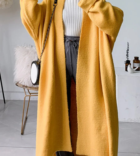 Gray Big Size Thick Knitting Cardigan Sweater Loose Fit V-Neck Long Sleeve Women New Fashion Tide Autumn Winter 2025 1Y163