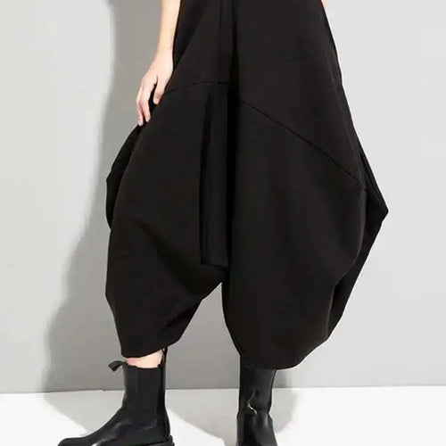 Load image into Gallery viewer, High Elastic Waist Black Irregular Big Size Long Trousers New Loose Fit Pants Women Fashion Spring Autumn 2025 1DE4266
