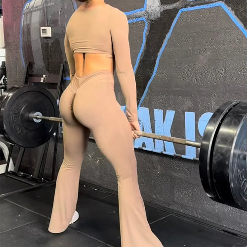 Load image into Gallery viewer, Flare Leggings Yoga Pants Women Bell-bottoms Yoga Trousers High Waist Fitness Pants Stretch Gym Casual Sports
