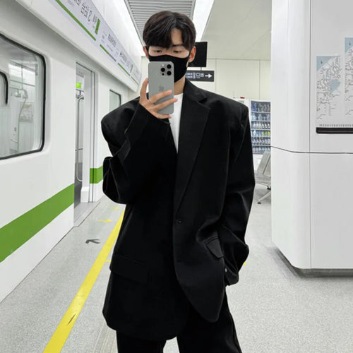 Load image into Gallery viewer, Business Casual Male Suit Jackets Shoulder Padded Lapel Single Breasted Solid Color Male Blazers Simple Menswear 9C9208
