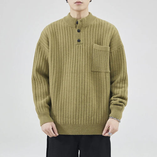 Load image into Gallery viewer, Men&#39;s Sweaters American O-neck Solid Color Male Pullover Loose Thick Casual Handsome Trendy Knitting Sweater New 9W1315
