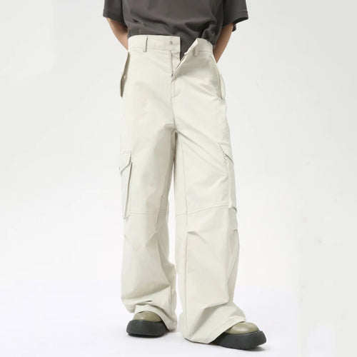 Load image into Gallery viewer, High Street Men&#39;s Cargo Pants Summer Loose Big Peckers Straight Trousers Wide Leg Male Casual Overalls 9C6311
