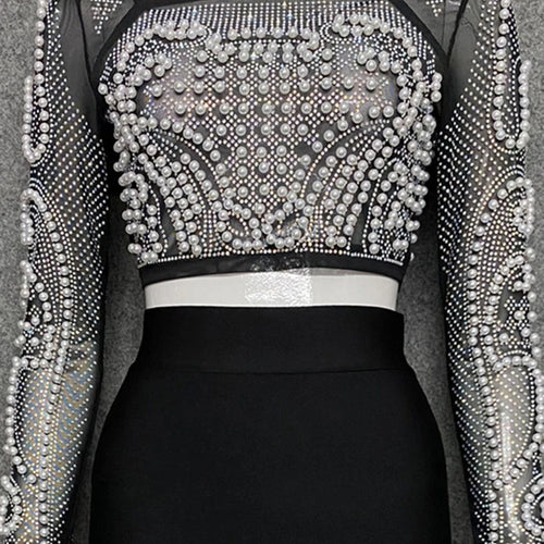 Load image into Gallery viewer, Solid Slimming Two Piece Set For Women Square Neck Long Sleeve Top High Waist Temperament Skirts Female Style New
