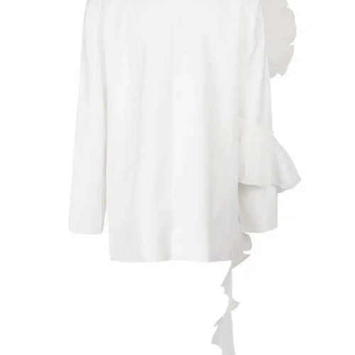 Load image into Gallery viewer, Women Black Organza Ruffles Big Size Blazer New Lapel Long Sleeve Loose Fit Jacket Fashion Spring Autumn 2025 1DE392101
