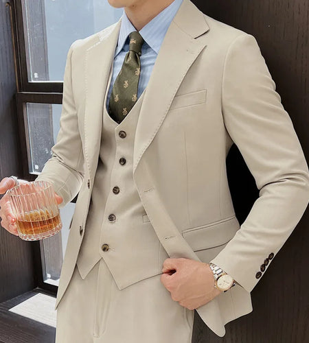 Men's Suit Coats Spring Single Breasted Groomsman's Blazer Stylish Korean Lapel Collar Casual Menwear 2025 9W1570