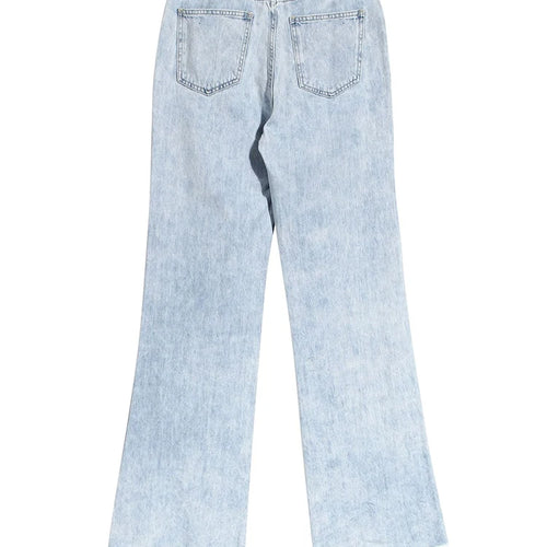 Load image into Gallery viewer, Blue Contrast Color Split Joint Long Wide Leg Jeans New High Waist Loose Women Trousers Fashion Spring Autumn 2025 1T276
