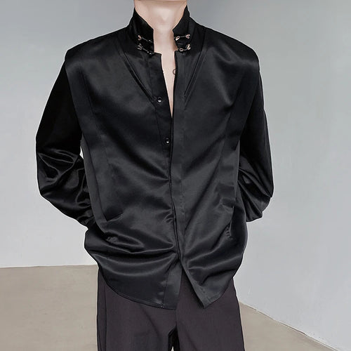 Load image into Gallery viewer, Chinese Style Men&#39;s Shirt Knot Button Stand Collar Long Sleeve 2025 Spring New Fashion Versatile Solid Color Clothing C5882
