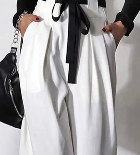 Y2K clothes Pants for Womens Pants autumn summer 2025 High Waisted Drawstring Pleated Women White Wide Leg Trousers